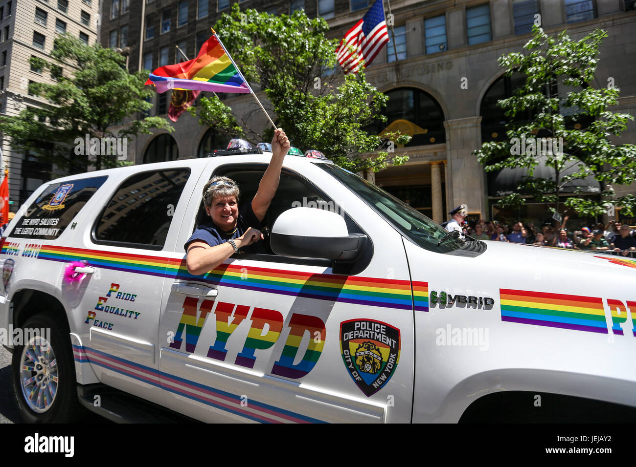 New York, Vereinigte Staaten von Amerika. 25. Juni 2017. Teilnehmer während der LGBT Pride Parade in der Stadt New York in den Vereinigten Staaten an diesem Sonntag, 25. Bildnachweis: Brasilien Foto Presse/Alamy Live-Nachrichten Stockfoto