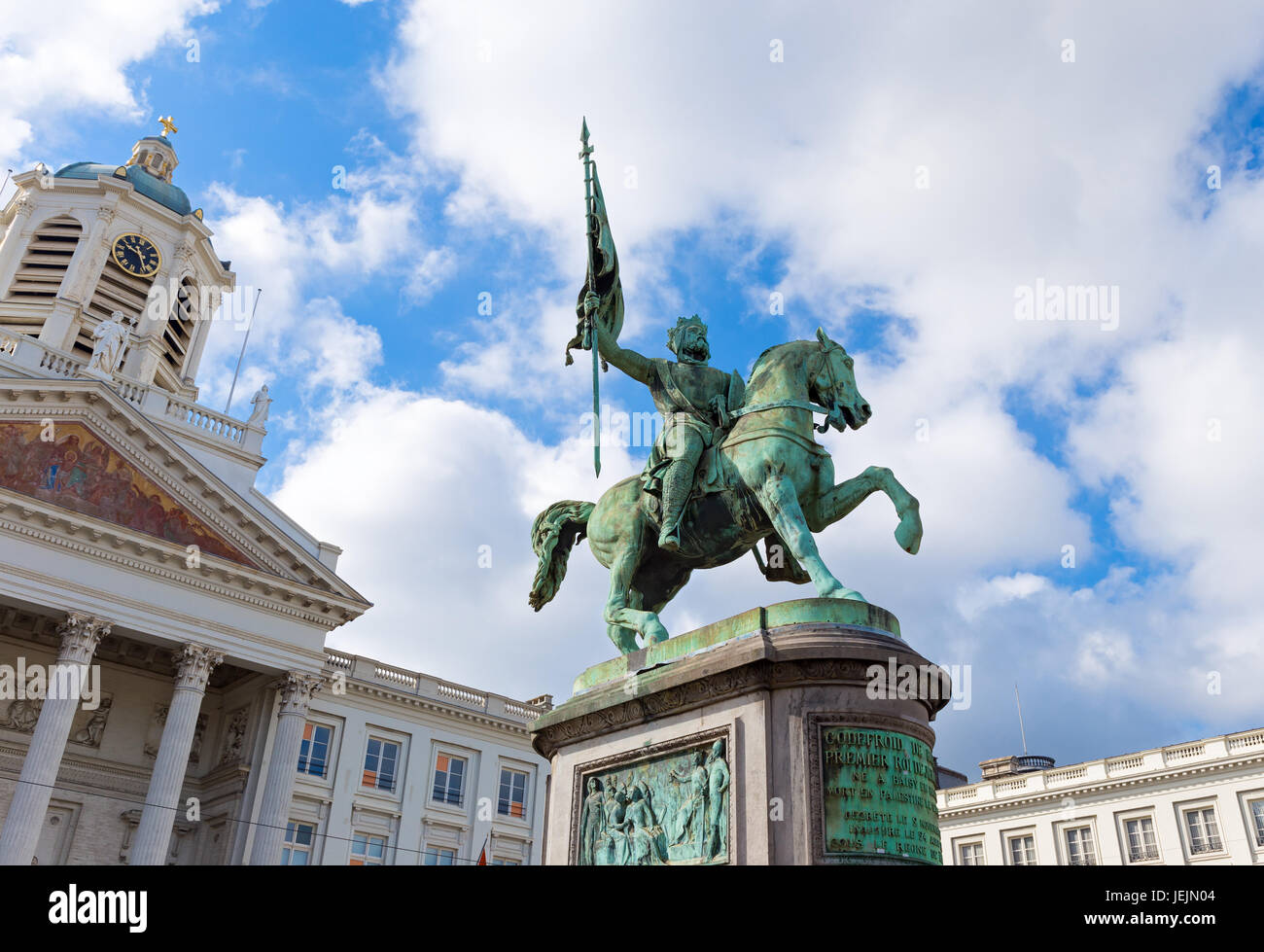 Godefroid de Bouillon Statue in Brüssel Stockfoto