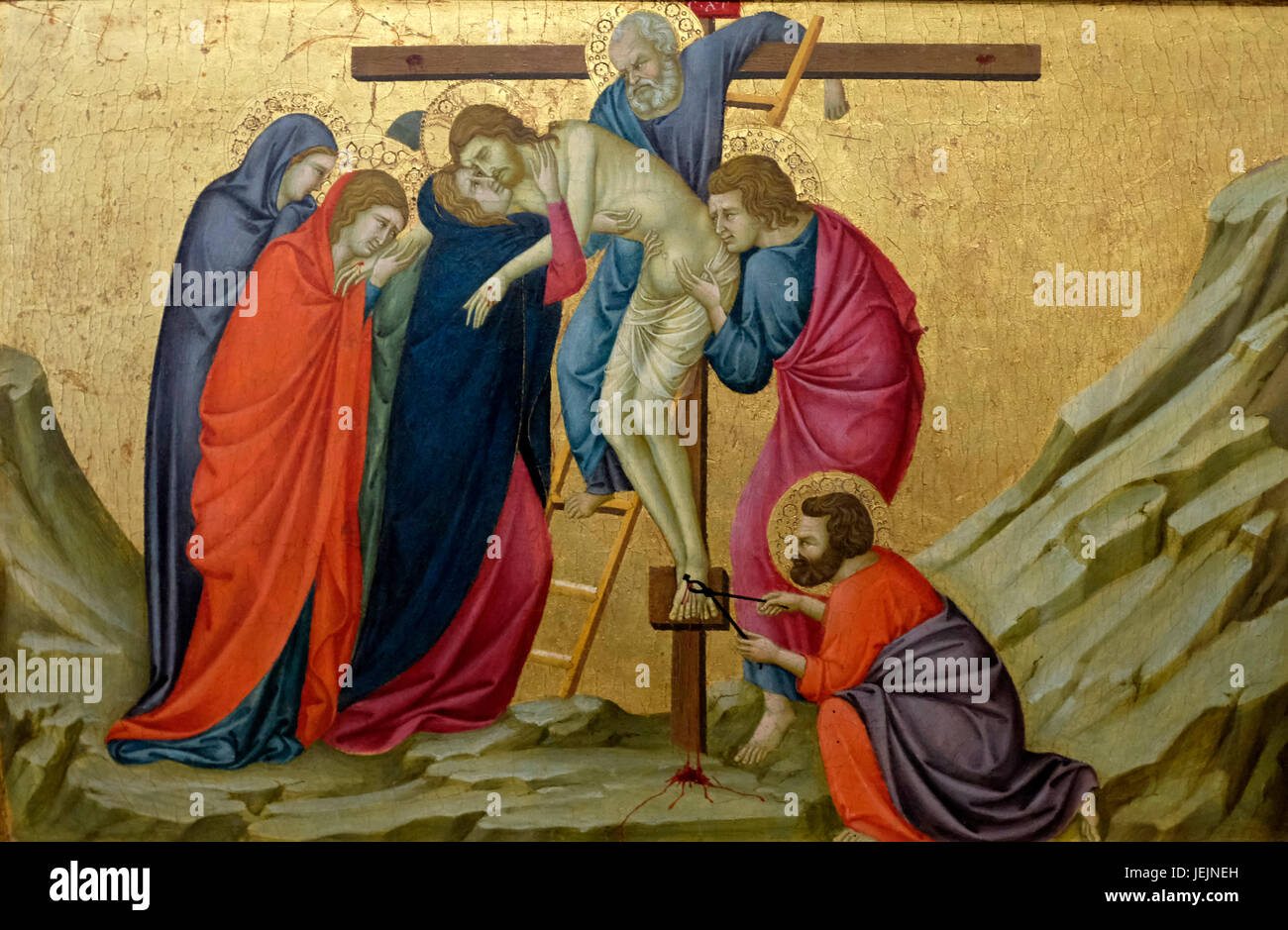 Jesus Being entfernt vom Kreuz - Ugolino, ca. 1325 Stockfoto
