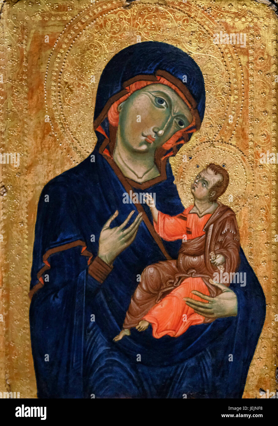 Die Jungfrau und das Kind - Unknown Artist - 13. Jahrhundert Stockfoto