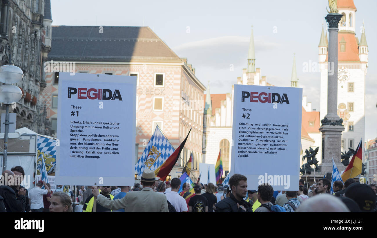 Pegida-Demonstration Stockfoto