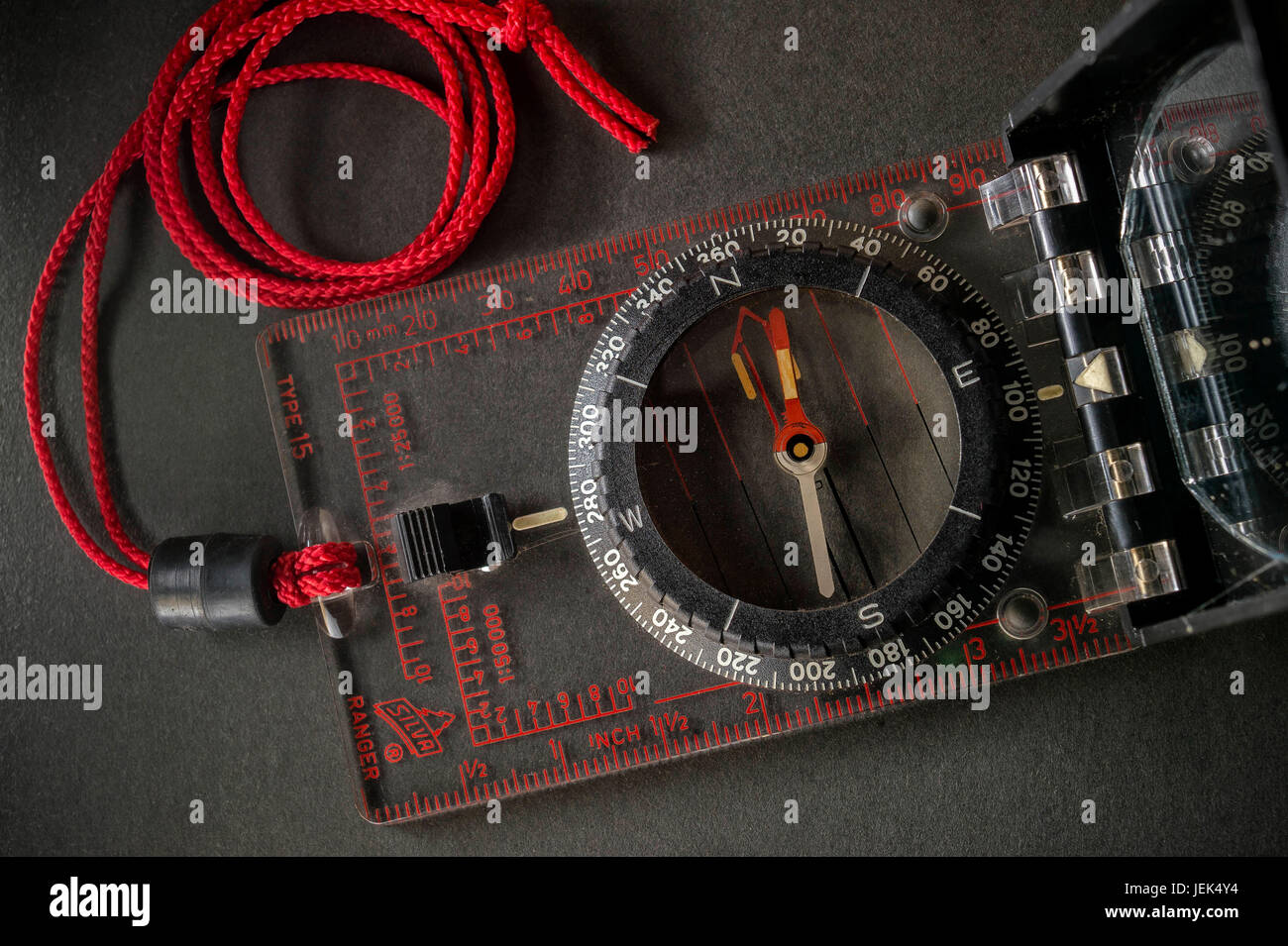 Vintage Silva Ranger Kompass, Indien, Asien Stockfoto