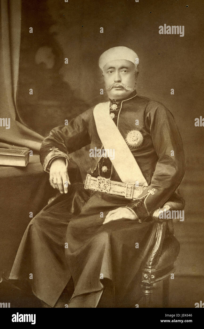 Nawab Sir salar Jung, Vintage Woodburytype, Indien, Asien Stockfoto