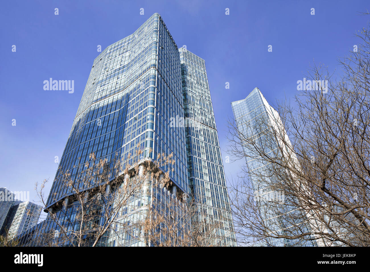 PEKING-JAN. 25. Fortune Plaza Gebäude. Das Fortune Building ist Peking dritthöchste Gebäude. Das Gebäude ist ein 260 m, 63-stöckiges Hochhaus. Stockfoto
