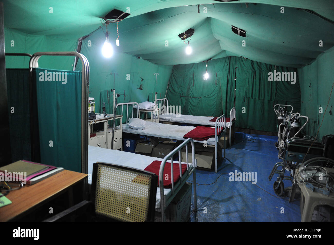 Krankenhaus Nunwan Basislager, Srinagar, Jammu Kaschmir, Indien, Asien Stockfoto