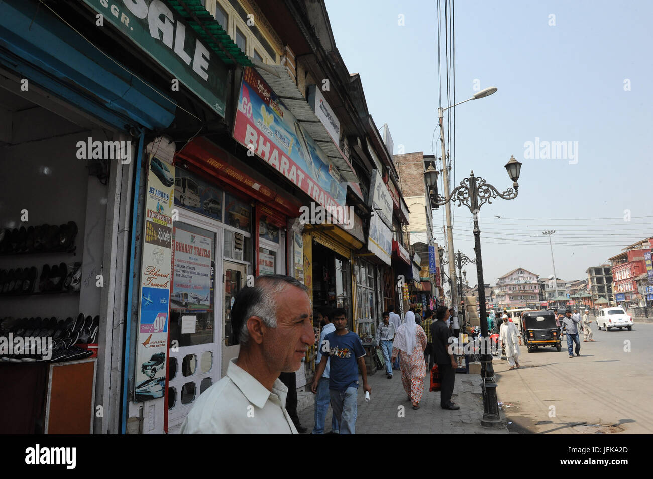 Straßenszene, Srinagar, Jammu Kaschmir, Indien, Asien Stockfoto