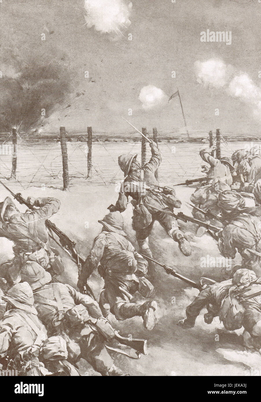 2. Dorset Regiment, Angriff auf türkische Schanzen bei Kut El Amara, 1915 Stockfoto