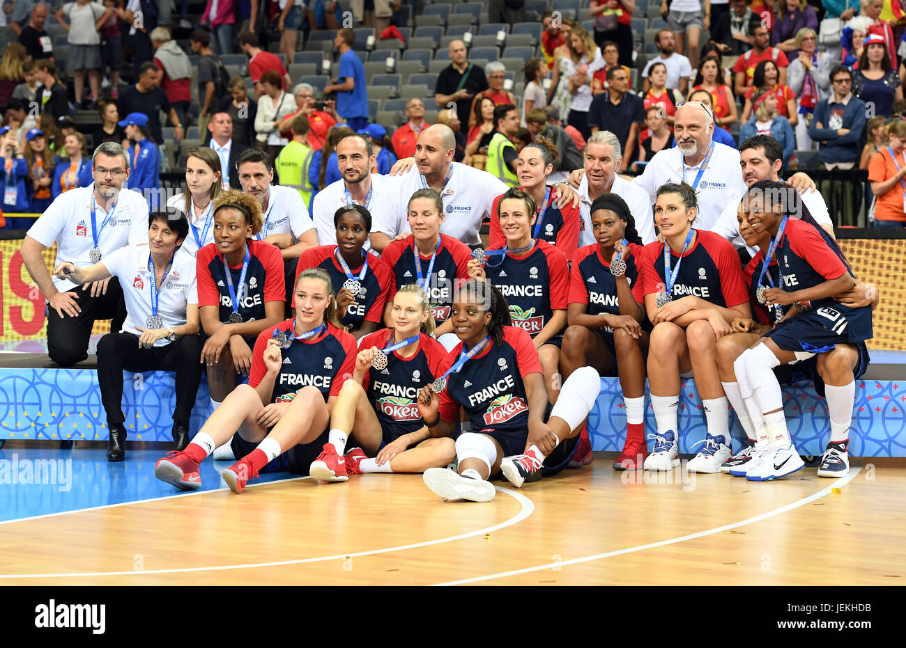 Frankreich Frauen-Basketball-Nationalmannschaft, Fotosession, Silber  Stockfotografie - Alamy