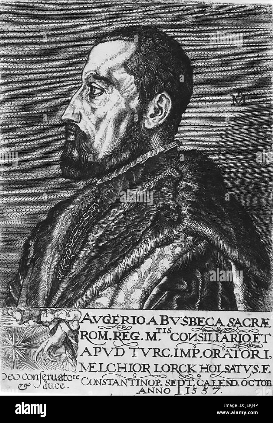 OGIER GHISELIN de BUSBECQ (1522-1592) flämischen Diplomat, Schriftsteller und Botaniker Stockfoto