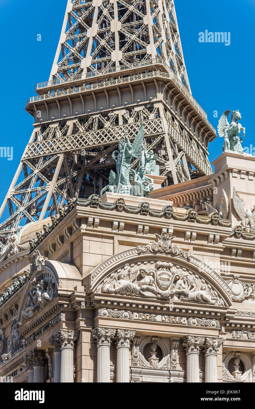 Äußere Detail des Paris Las Vegas Hotel & Casino Stockfoto