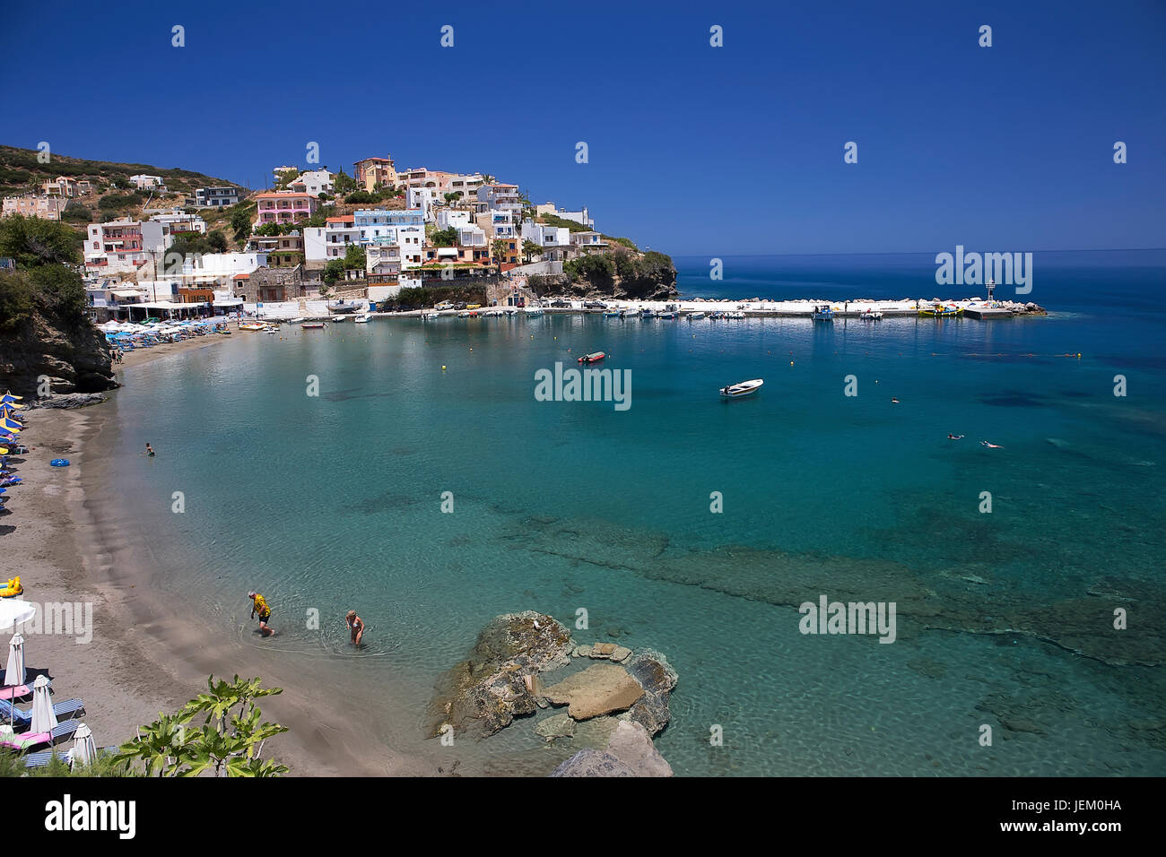 Blick aufs Meer im Bali Village, Kreta, Griechenland Stockfoto