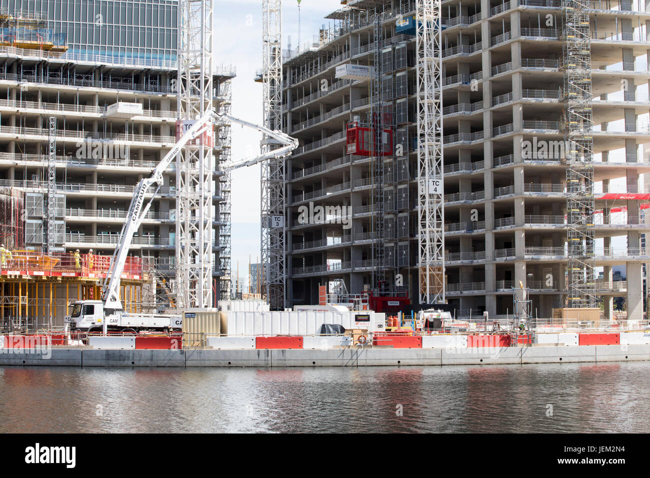 Bauarbeiten auf der Isle of Dog, Docklands, London Stockfoto