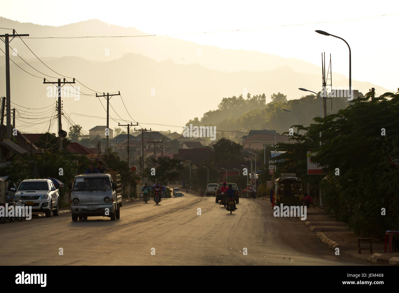 Straße in der Provinz Oudomxay Stockfoto