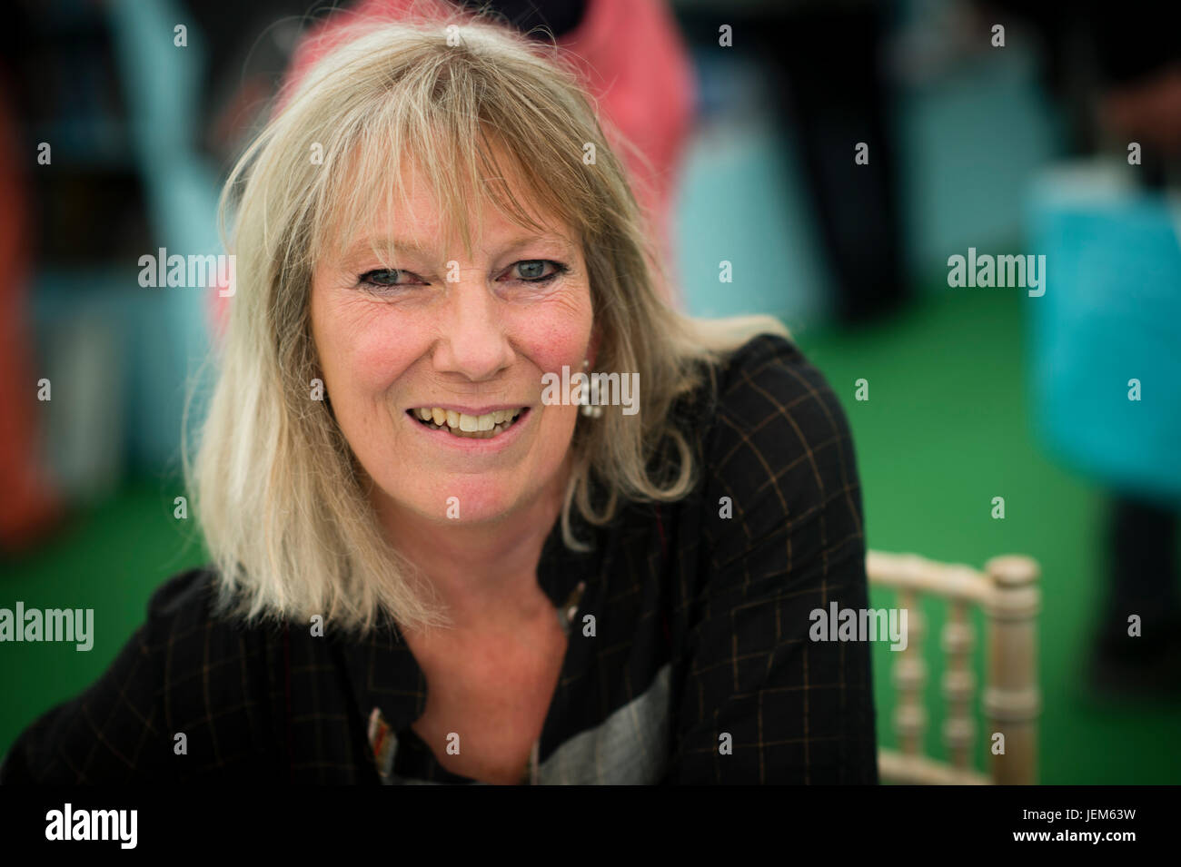 Lucy Hughes - Hallett, Britische Kulturhistoriker, Biograf und Romanautor. Sieger des 2013 Samuel Johnson Prize für Sachliteratur für ihre Biographie der italienische Schriftsteller Gabriele D'Annunzio. Dargestellt an der Hay Festival 2017 der Literatur und der Künste, Heu auf Wye, Wales, Großbritannien Stockfoto