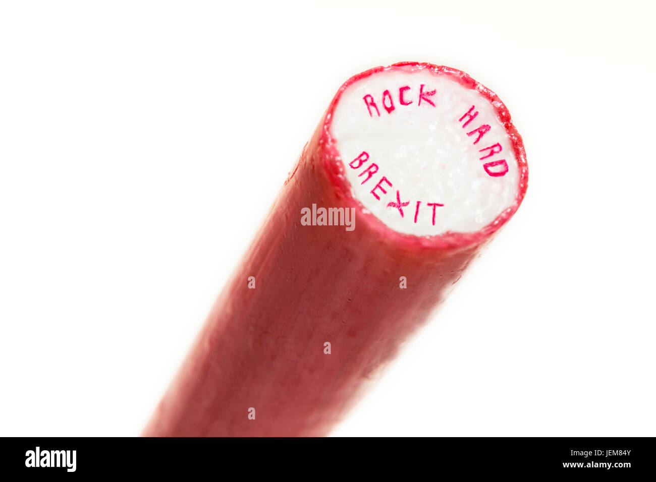 Rock mit Felsen harte Austritt Schriftzug durchzogen-Stick Stockfoto