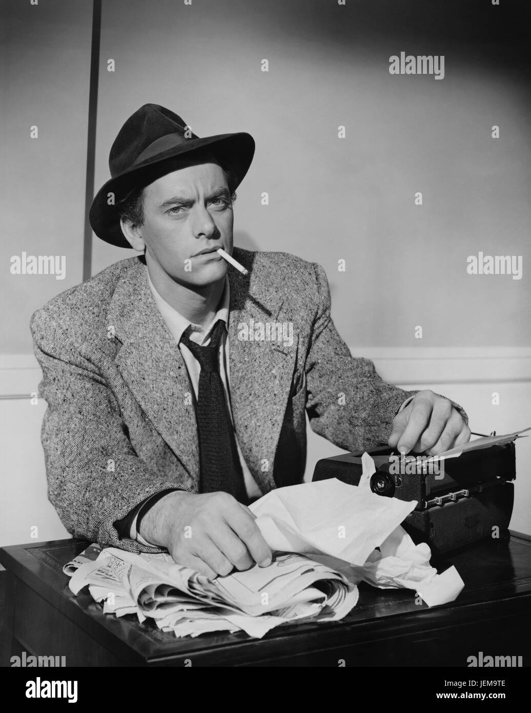 John Ireland am Set des Films "All the King es Men", 1949 Stockfoto