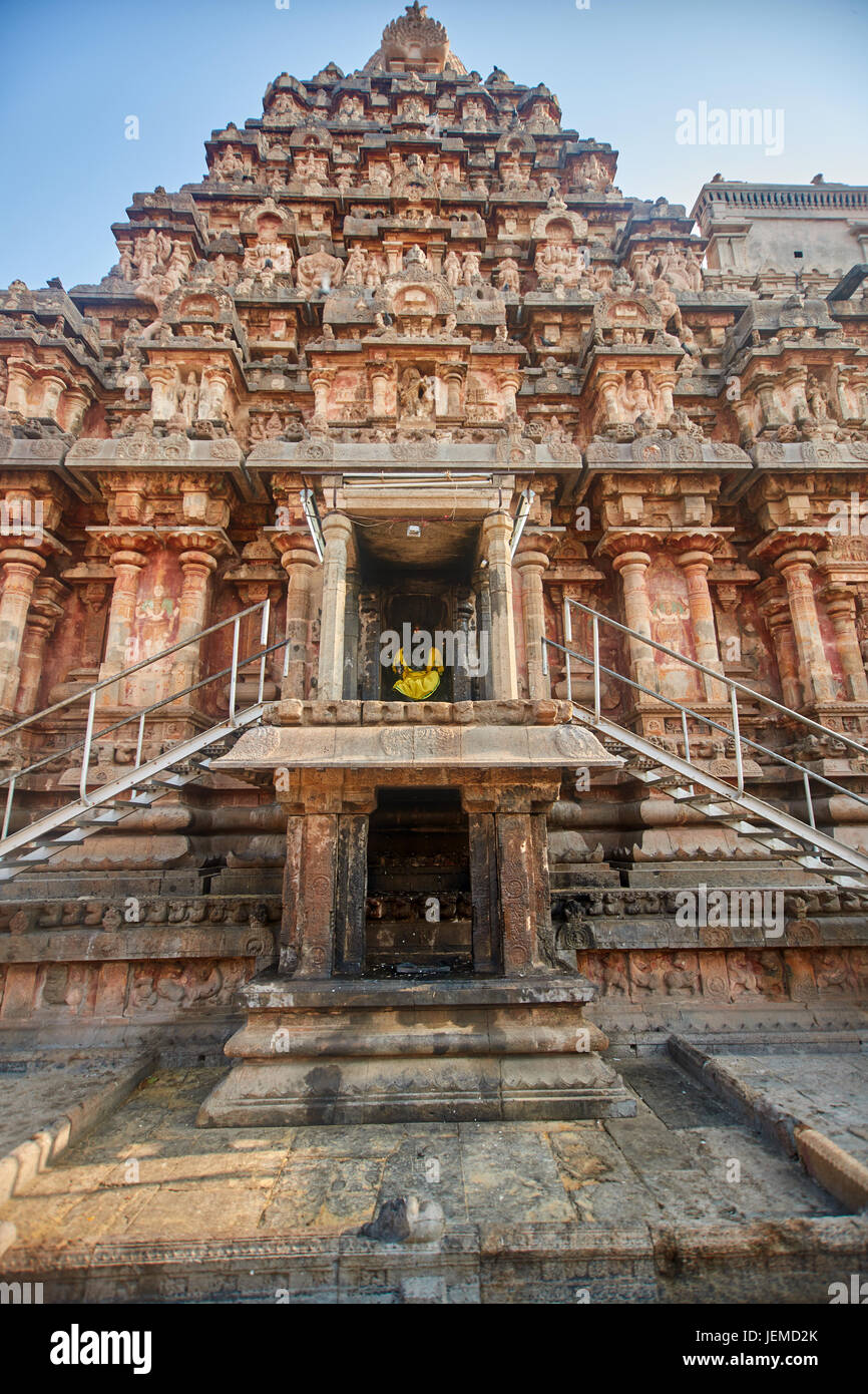 Airavatesvara-Tempel, Darasuram, Tamil Nadu, Indien. Einer der großen lebenden Chola Tempel - UNESCO-Weltkulturerbe Stockfoto