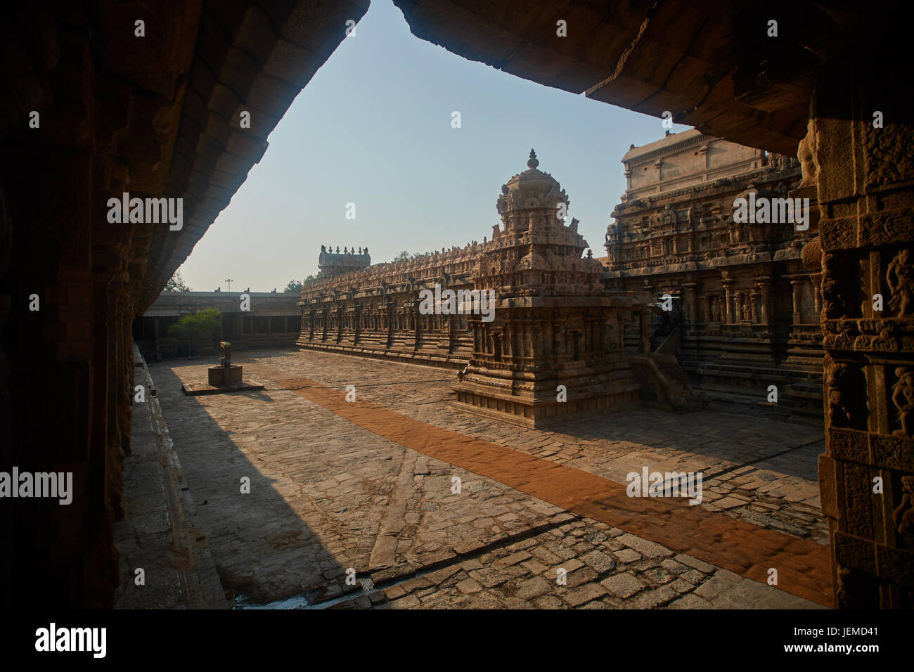 Airavatesvara-Tempel, Darasuram, Tamil Nadu, Indien. Einer der großen lebenden Chola Tempel - UNESCO-Weltkulturerbe Stockfoto