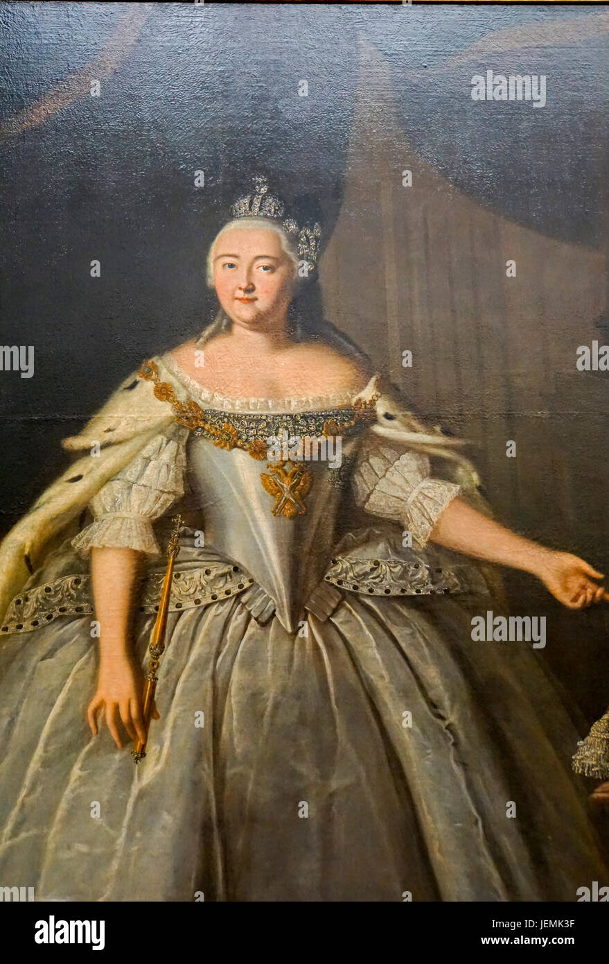 Catherine II Zarin von Russland Malerei auf Anzeigen bei der staatlichen Tretjakow Galerie (GTG) eine Kunst-Galerie in Moskau, Russland, vor allem Verwahrer R Stockfoto