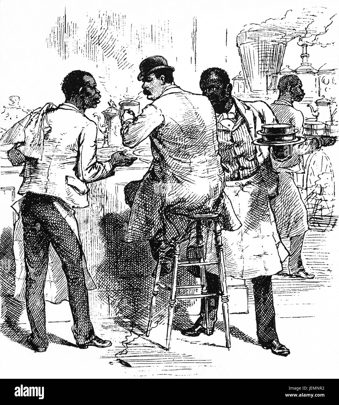 1879: Einnahme Frühstück auf dem Bahnhof (Eisenbahn) in Washington DC, Vereinigte Staaten von Amerika Stockfoto