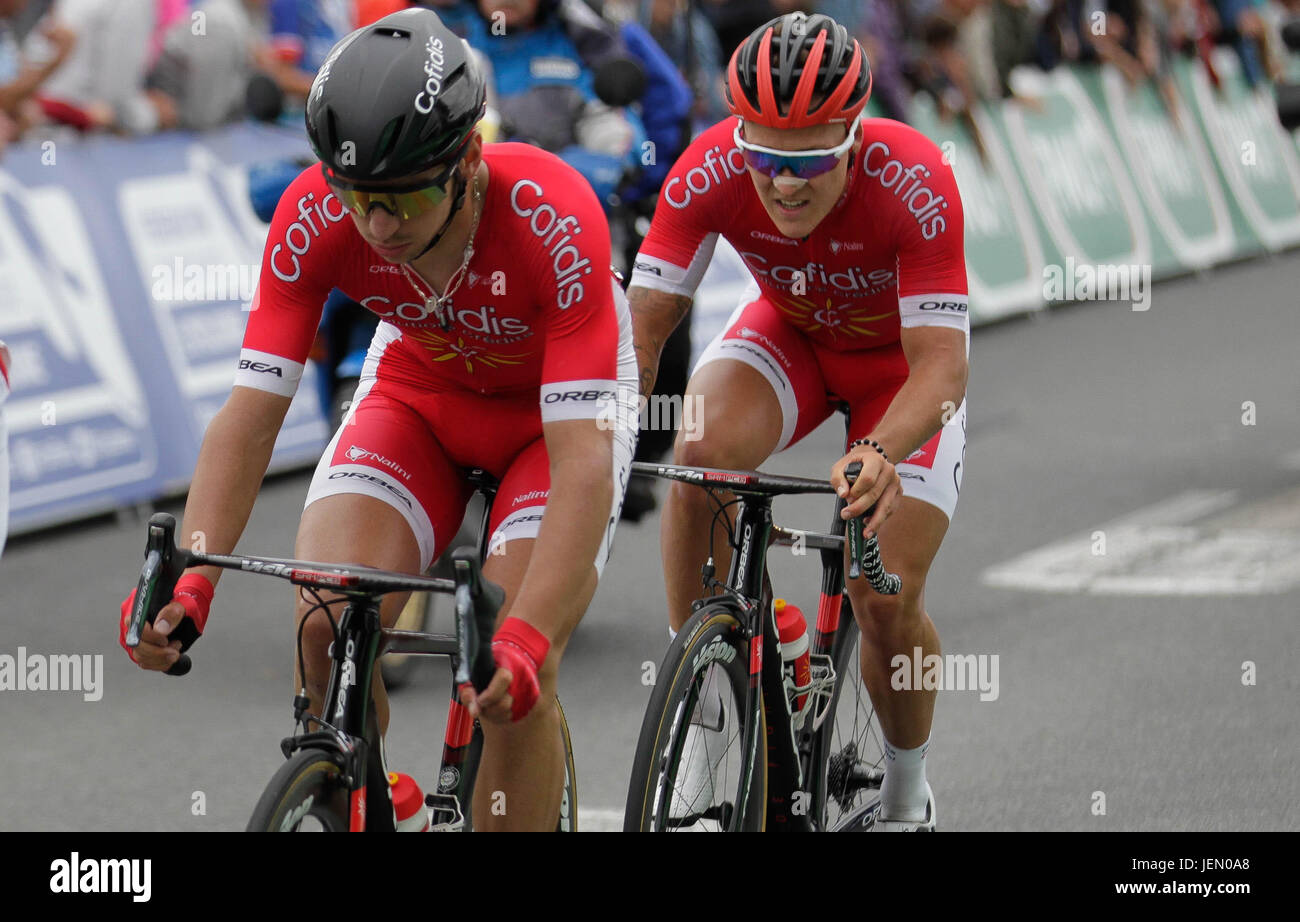 SAINT OMER LE 25.06.2017 - MEISTERSCHAFT VON FRANKREICH (EINTÄGIGE VERANSTALTUNG) FEDERATION FRANCAISE DE CYCLISME- Stockfoto