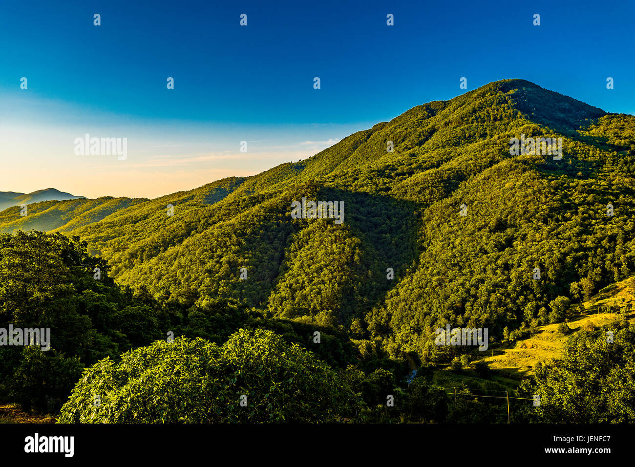 Italien Ligurien Val di Vara Landschaft Stockfoto