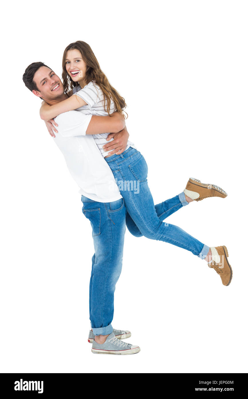 Freund mit seiner Freundin Stockfoto