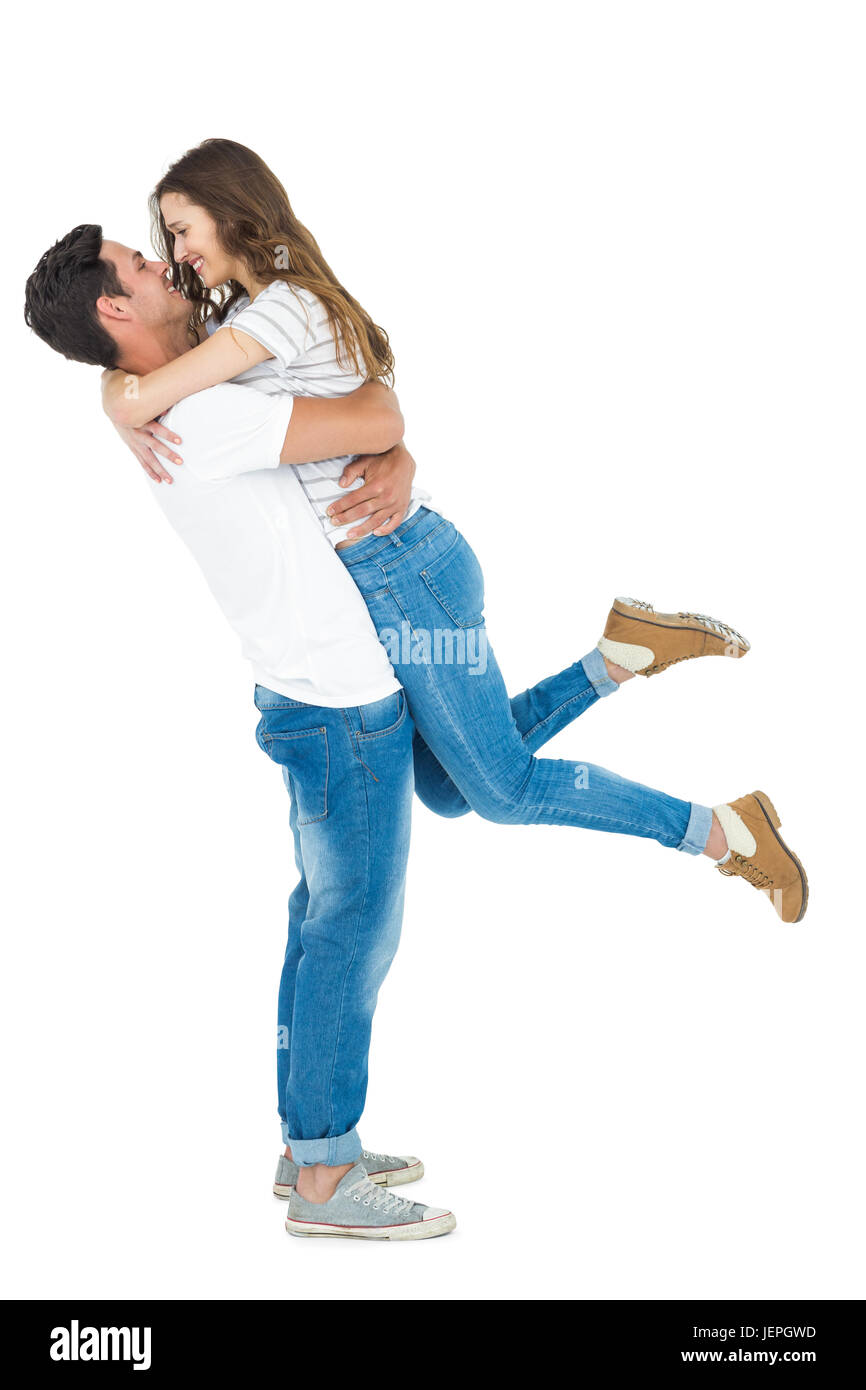 Freund mit seiner Freundin Stockfoto