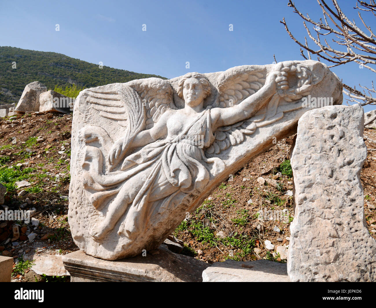 Marmorstatue von Nike, der Göttin des Sieges, in Ephesus, Türkei  Stockfotografie - Alamy
