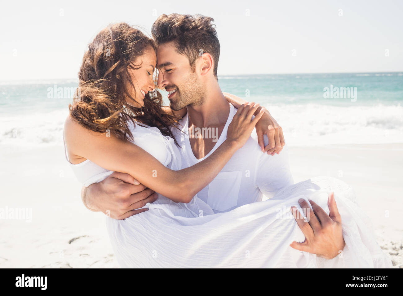 Freund mit seiner Freundin Stockfoto