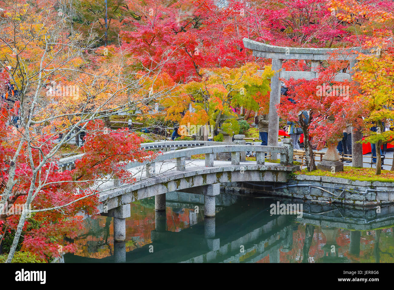 Bunter Herbst im Eikando Zenrinji Tempel in Kyoto, Japan Stockfoto