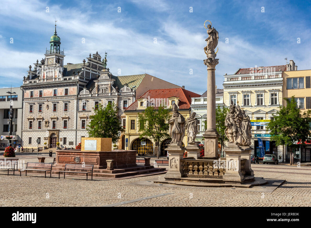 Rathausplatz Kolin Tschechische Republik Stockfoto