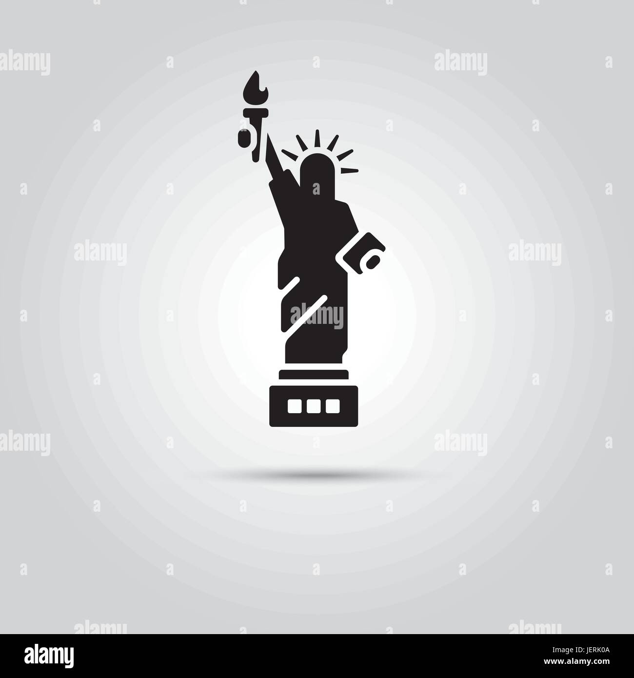 Freiheitsstatue, New York City, Vereinigte Staaten von Amerika. EPS 10 Vektor Icon. Stock Vektor