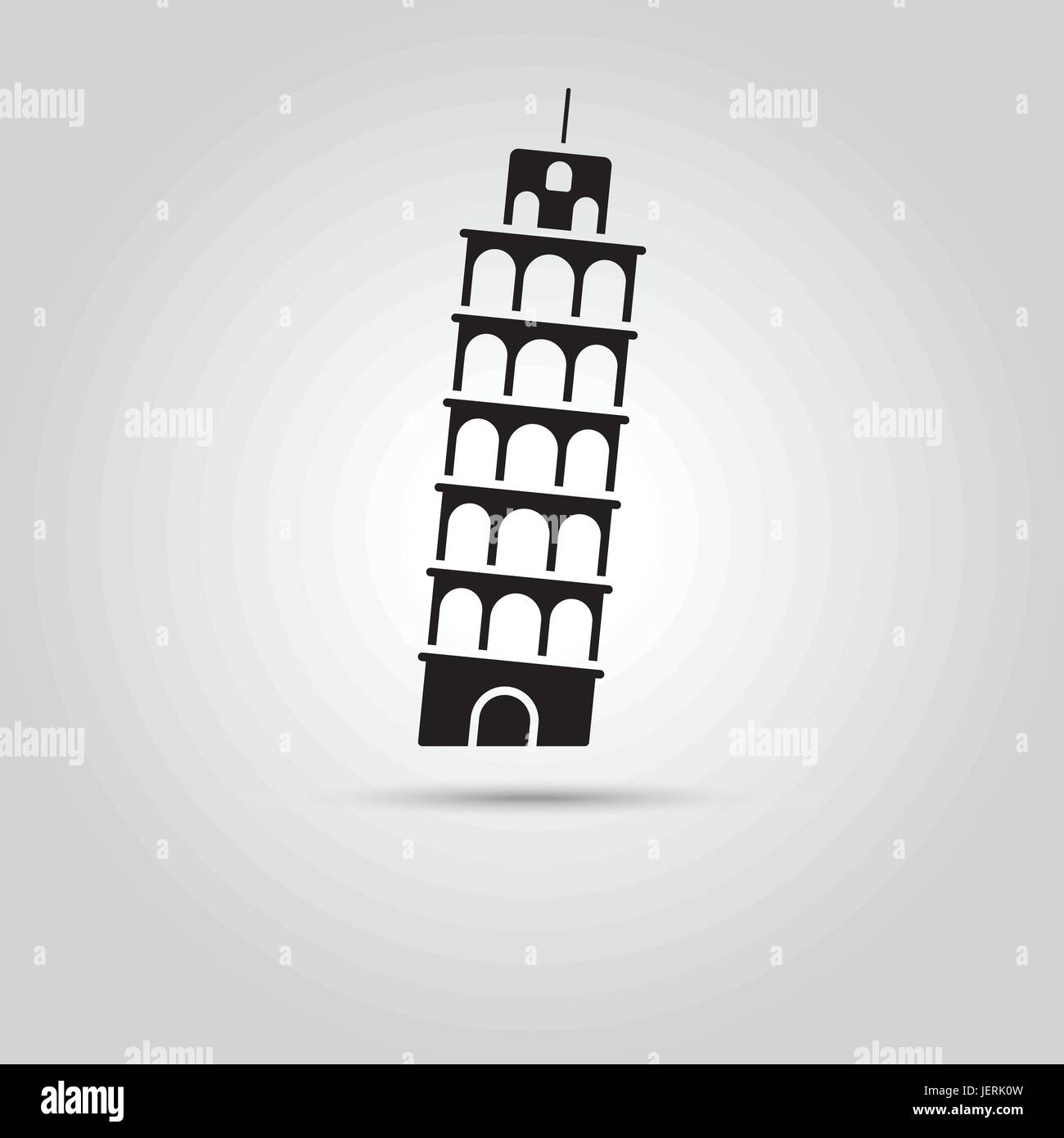 Schiefe Turm von Pisa, Italien. EPS 10 Vektor Icon. Stock Vektor