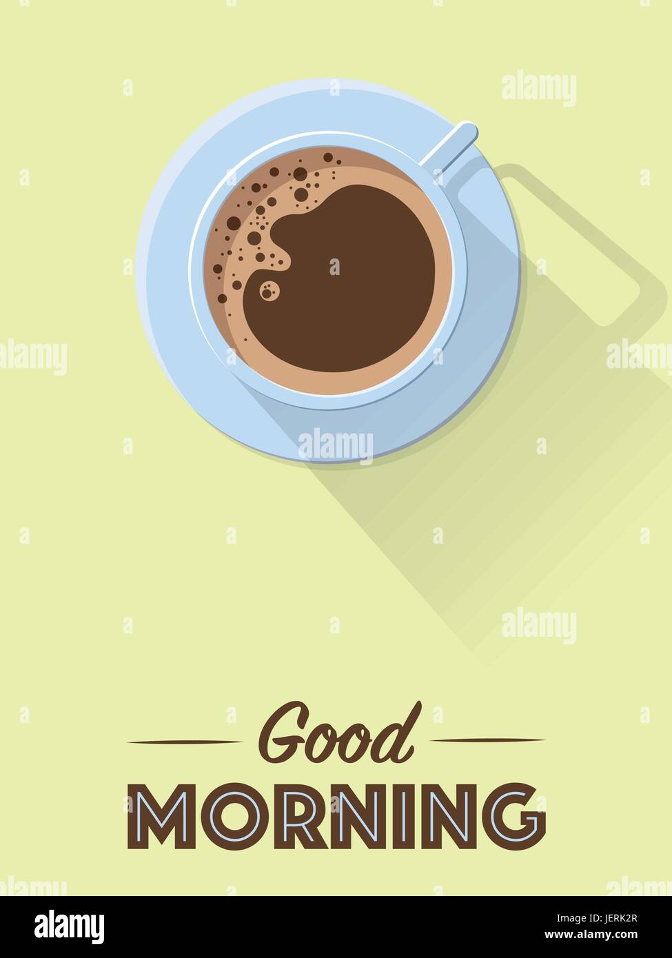 Wohnung guten Morgen Kaffee Plakat entwerfen Stock Vektor