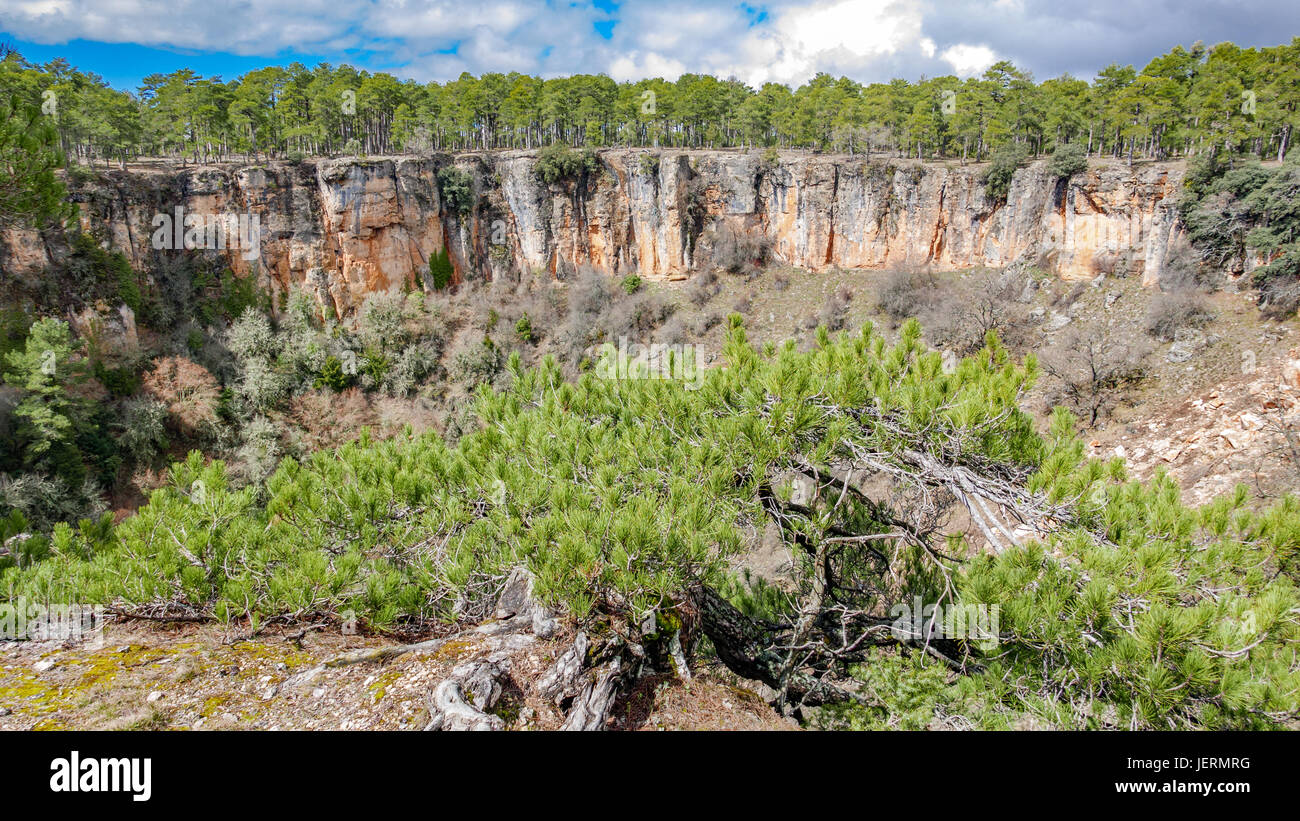 Weitwinkel von tief Wolf Torca in Cuenca Stockfoto