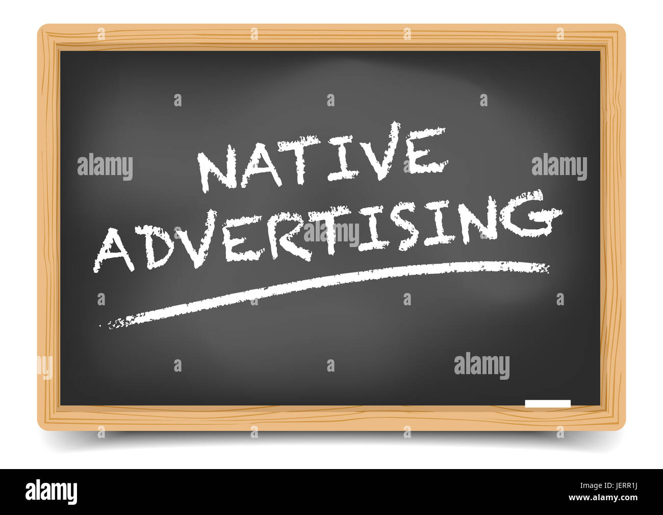 Blackboard Native Werbung Stockfoto