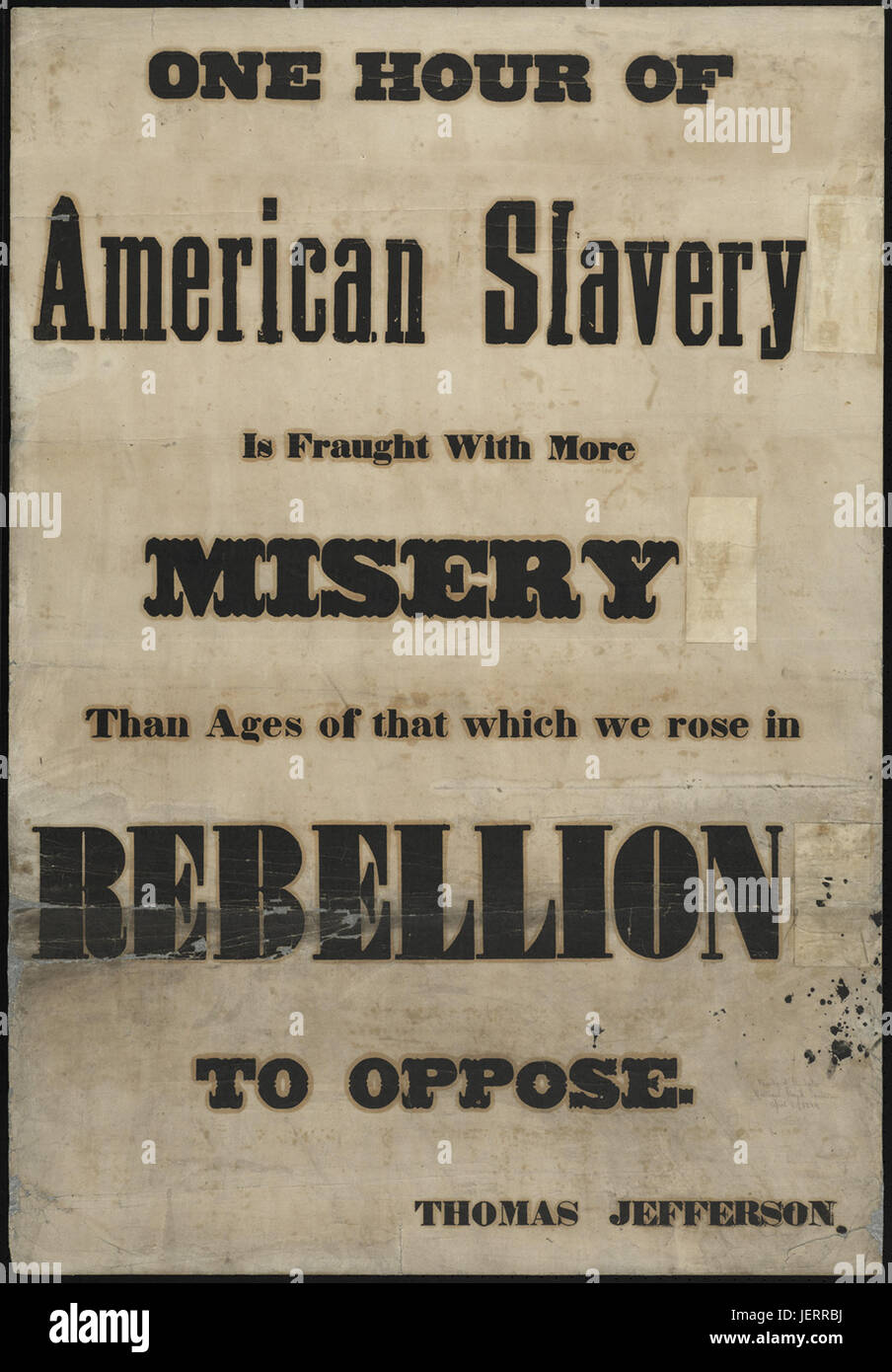 Eine Stunde der amerikanischen Sklaverei ist voller mehr Elend als Alter von dem, was wir im Aufstand gegen stieg.  -19. Jahrhundert Anti-Sklaverei Breitseiten Stockfoto