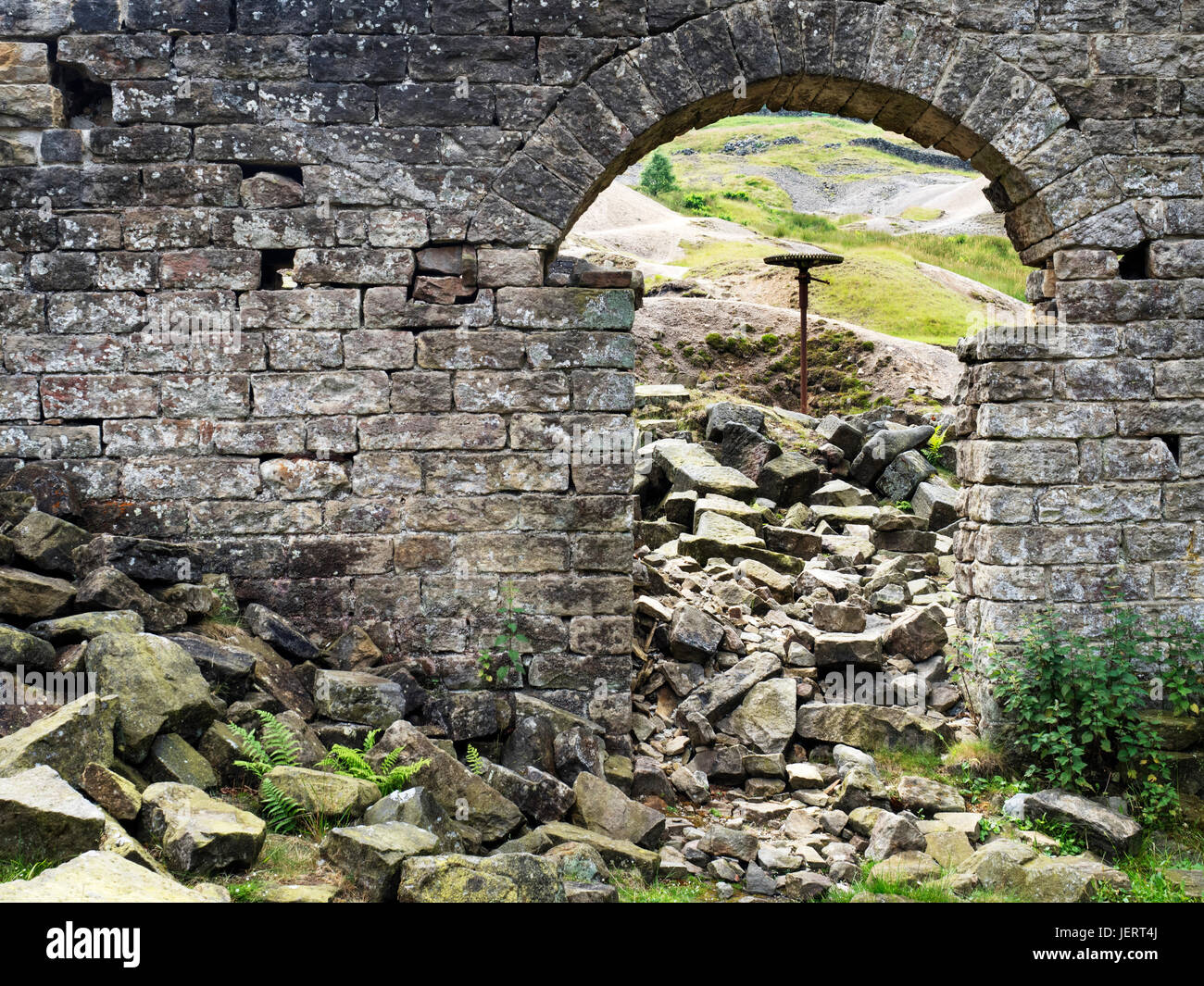 Ruine der roch Mühle bei wohlhabenden Mine von Ashfold Seite Beck in der Nähe von Greenhow Pateley Bridge North Yorkshire England Stockfoto