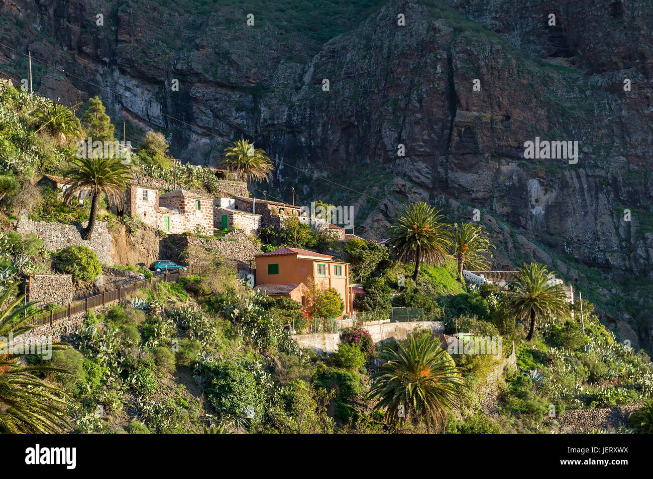 Masca Dorfhäuser, auf der Insel Teneriffa Stockfoto