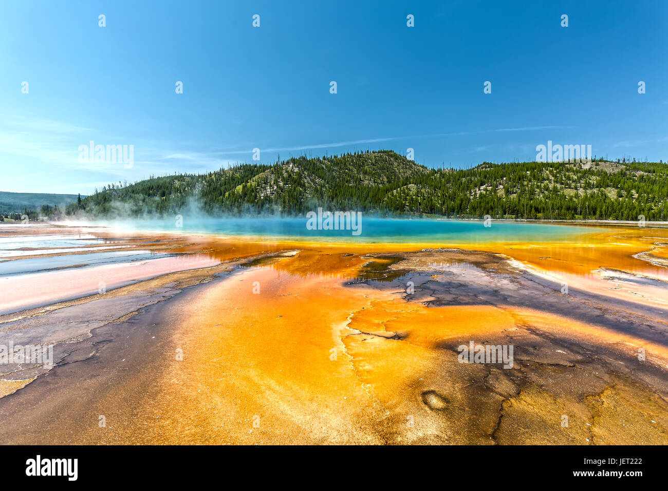 Grand Prismatic Spring im Yellowstone National Park Stockfoto