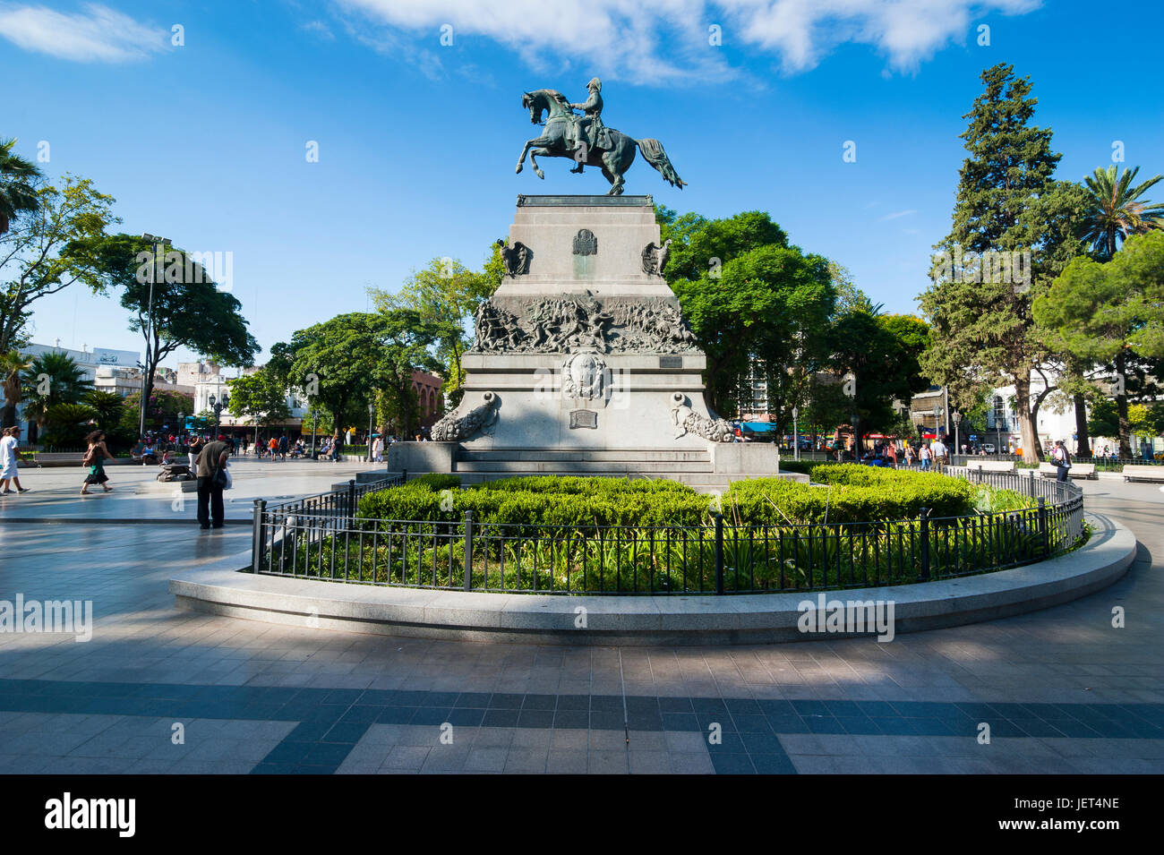 Pferd-Reiter-Denkmal in Cordoba, Argentinien, Südamerika Stockfoto