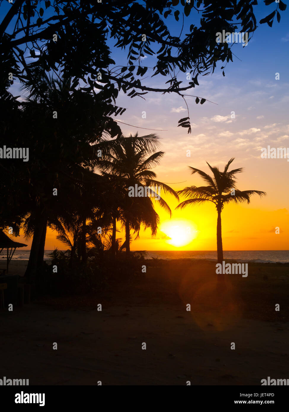 Intensiven Sonnenuntergang, Mustique, St. Vincent und die Grenadinen Stockfoto