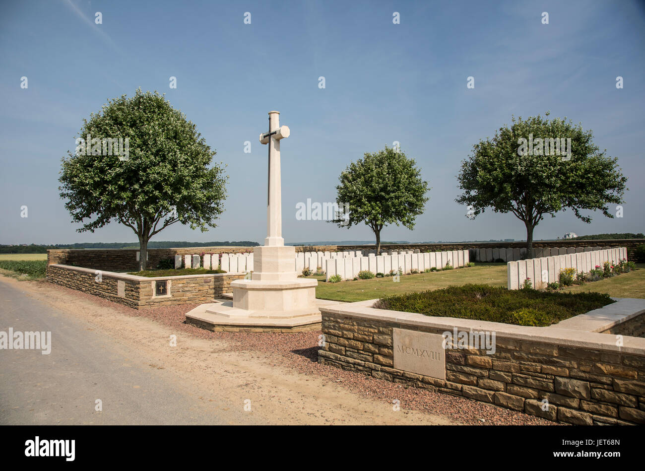 Masnieres britische CWGC Friedhof des ersten Weltkriegs in der Nähe von Cambrai Stockfoto