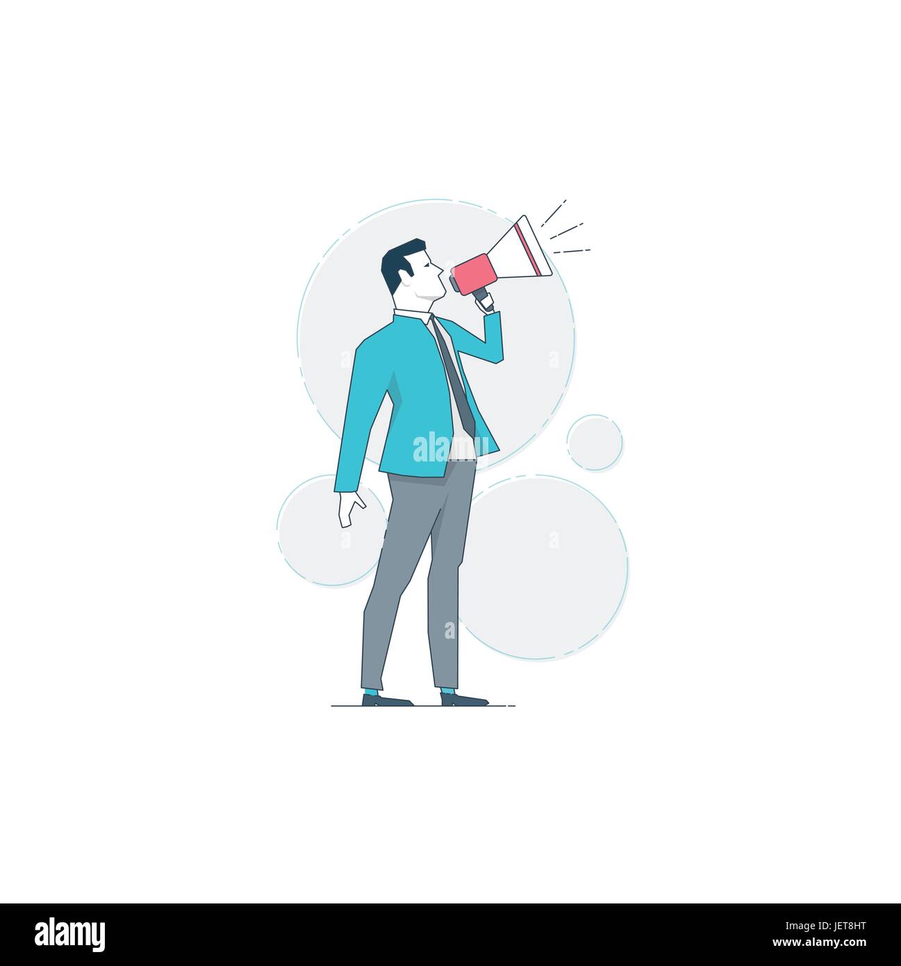 Business-Konzept-Vektor-Illustration. Marketing und Ankündigung Konzept. Stock Vektor