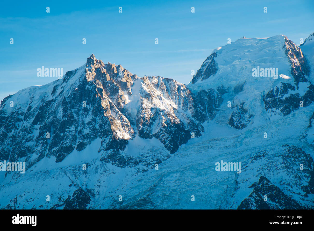 Aiguille du Midi auf den Mont-Blanc, Chamonix, Frankreich Stockfoto