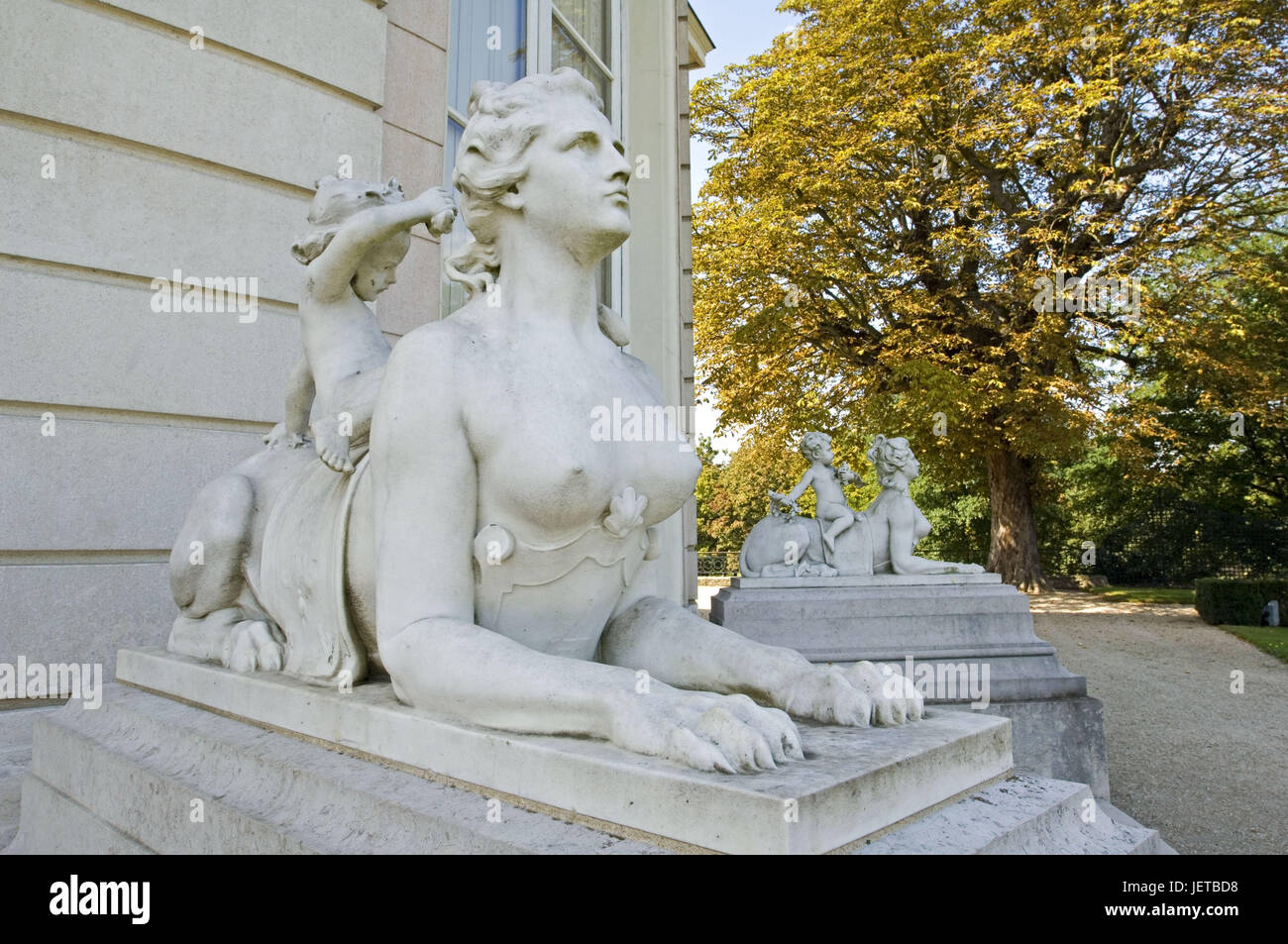 Frankreich, Paris, Bois de Boulogne, Parc de Kleinigkeit, Sperre, Statue, Stockfoto