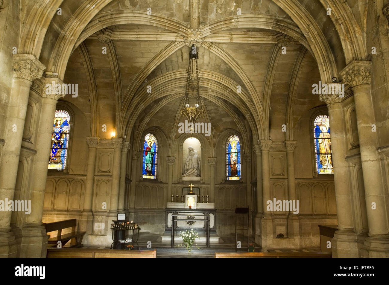 Frankreich, Paris, Chapelle Notre-Dame-de-la-Mitgefühl, Altar, innen, Stockfoto
