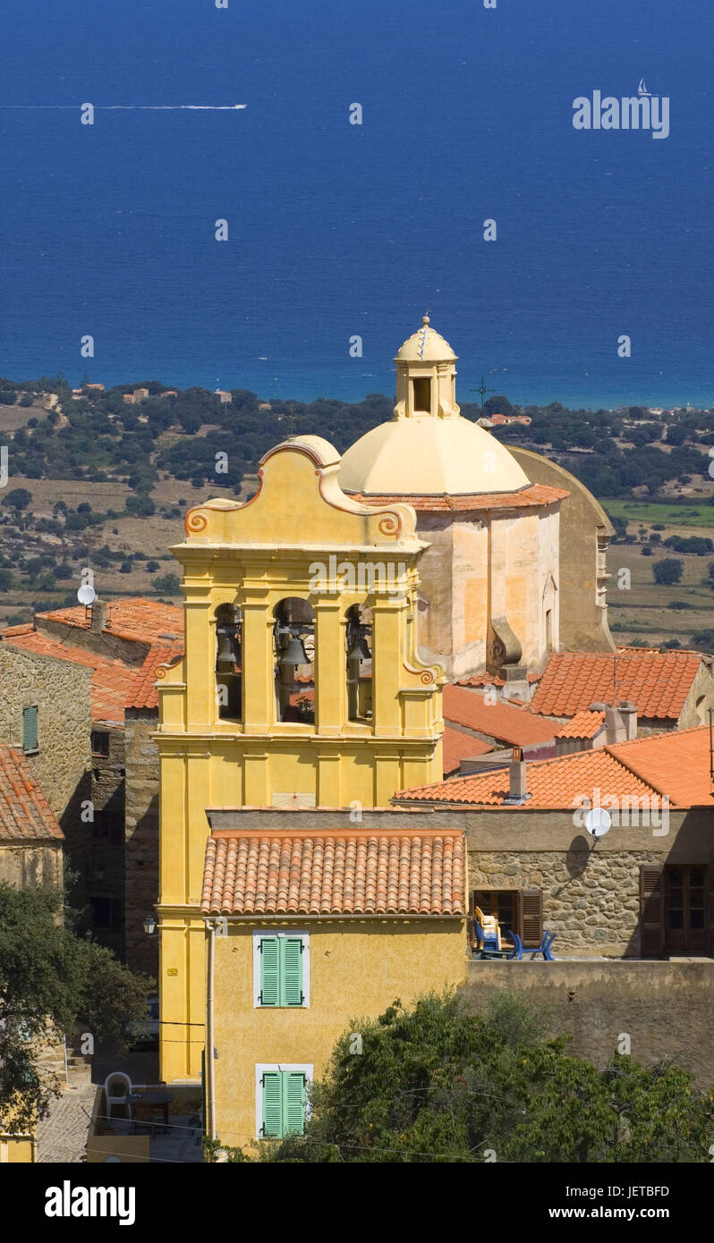 Frankreich, Korsika, Balagne, Cateri, lokale Ansicht, Kirche, Stockfoto