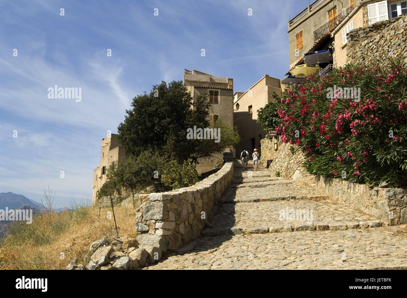 Frankreich, Korsika, Balagne, San Antonino, lokale Ansicht, Weg, Tourist, Stockfoto